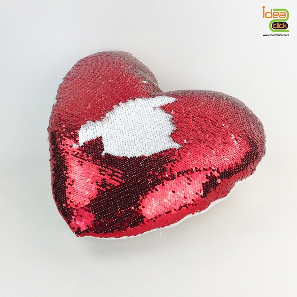 หมอนเลื่อมทรงหัวใจ PILLOW COVERS พิมพ์ภาพได้